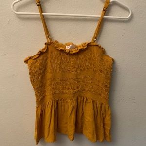 No boundaries Mustard flowy bottom tank top
